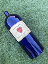 HUGE 130 OUNCE EDWARDIAN CHEMIST POISON BOTTLE VARIANT WITH ORIGINAL LABEL