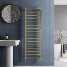 Bathroom Square Bar Heated Towel Rail Radiator Rads Ladder Brushed Brass