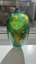 MDINA GLASS TIGER EYE VASE after MICHAEL HARRIS