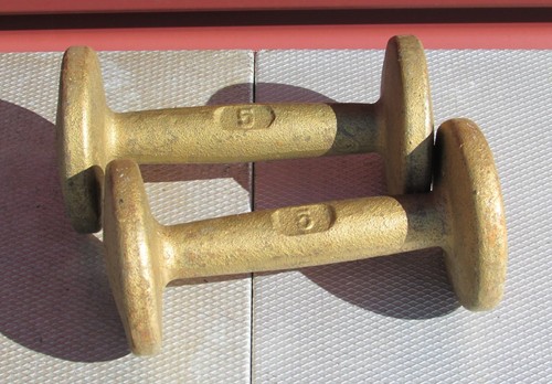Vintage 1940s gym dumbells - vintage,