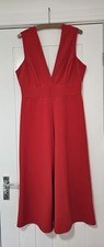 BNWT Red Culottes Jumpsuit. Size 14. Wide Leg Trousers. Party Christmas 