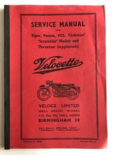 Velocette Service Manual 1967 Viper Venom MSS Clubman Scrambler Thruxton -Superb