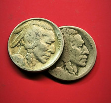 2 BUFFALO NICKELS 5 CENT COINS