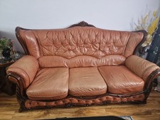 Italian Leather sofa set used