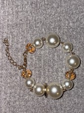 Vintage gold tone faux pearl &