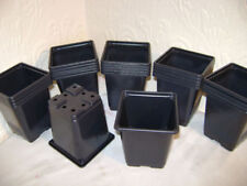 9cm square  plant pots 10 - 500 black deep plastic flower seedling  pots