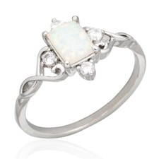 4x6 Rectangle White Fire Opal