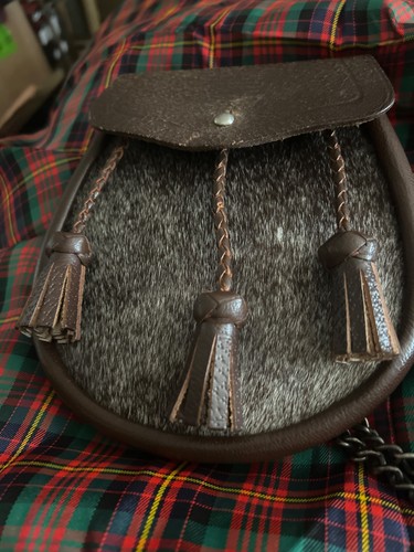 Brown leather day sporran - day, with