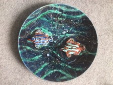 Anita Harris Art Pottery 16 Inch Charger Underwater Fish Design￼