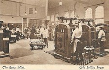 Postcard, The Royal Mint, Gold Rolling Room 