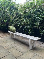 RUSTIC GARDEN BENCH DISTRESSED WOODEN BENCH SOLID WOOD SEATS 4