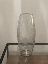 Clear Crackle Vase Glass Ovel