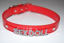 SEXDOLL Slave Sissy Whore Wench Bondage Red Collar Sub Submissive Smooth UK