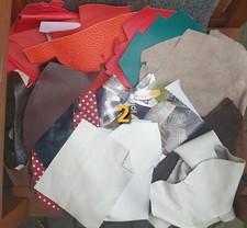  Genuine Leather Offcuts Scrap For Arts & Crafts - Random Colours 1 Kg Per Bag