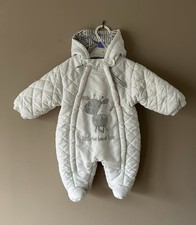 Baby Snowsuit White Unisex Boy