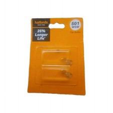 Halfords NEW car Bulbs 2x  501 W5w 12V 5W