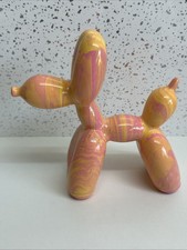 Balloon Dog Sculpture Ornament Pink And Orange Dog Gift Decoration New - No Box.
