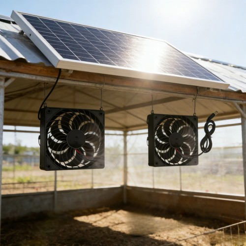 New solar powered fan - new, 10w