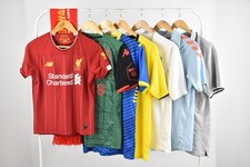 Bundle of Football Shirts x7 & x1 Scarf Various English Clubs Liverpool Everton