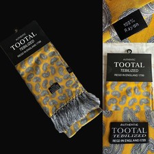 Tootal Vintage Mod Scarf, Gold Paisley, MOD, Retro, BNWT