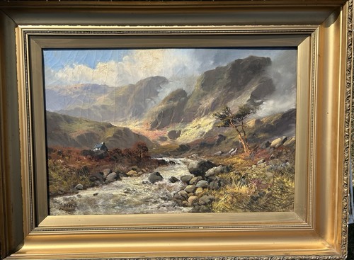 Antique oil painting - antique, landscape