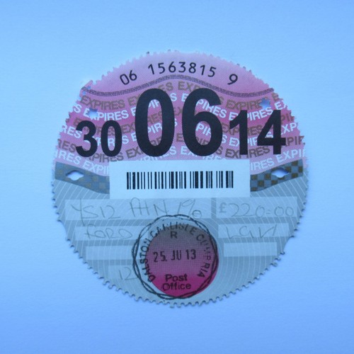Road tax disc - tax,