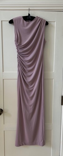 Zara lilac ruched maxi dress - ruched,