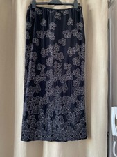 Vintage early 90s black GHOST MAXI SKIRT Silver floral embroidery S viscose