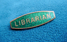 Vintage green enamel LIBRARIAN