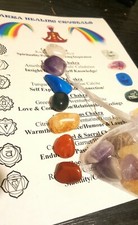 New CHAKRA HEALING CRYSTALS 7 Stone Chakra Set Reiki Chakras Healing FREE PouchA