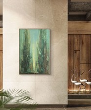 Modern Abstract Painting Art Sergio Gaggetta Oil on Canvas 24x36 Italian MCM