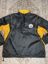 NFL team apparel three quarter zip black and yellow steelers mens fits like a L