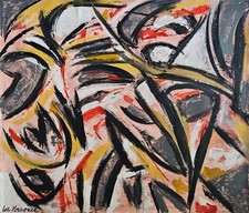 Lee Krasner Signed Abstract
