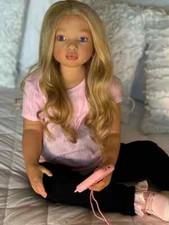 40'' Reborn Doll Toddler Girl Kit Hand-Rooted Hair Painted Lifelike Cloth Body