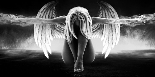 Fantasy angel fire ice black - angel,