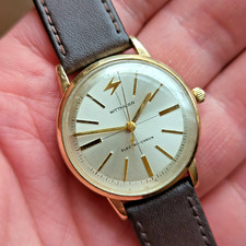 Wittnauer Electo Chron Electric Landeron 4760 Vintage Mens Watch 10k Gold Filled