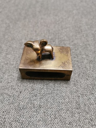 Vintage brass matchbox - vintage,