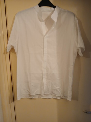 White mens shirt grandad style - grandad,
