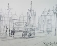 Pencil Drawing, 'Albert Square, Manchester', Bernard McMullen (1952-2015)