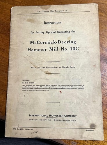 1940 mccormick deering - mccormick-deering, hammer