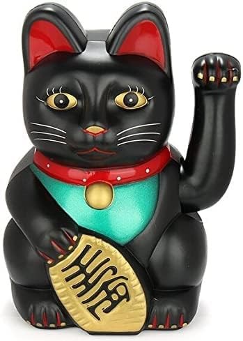 Black lucky cat waving - lucky,