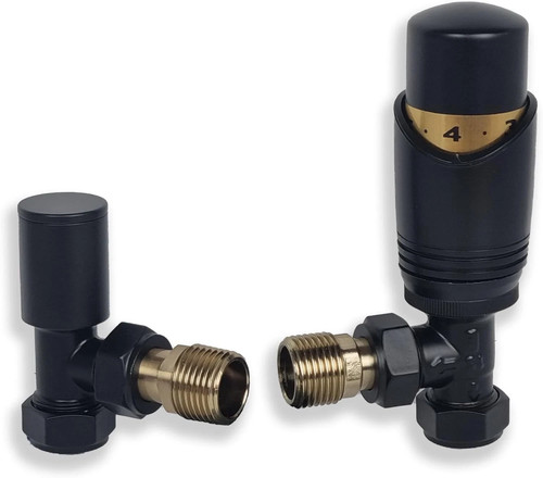 Black thermostatic trv - black,