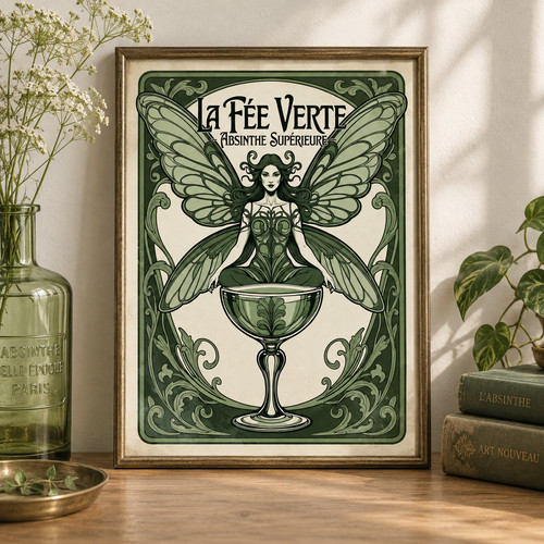 Art nouveau absinthe - absinthe, fairy