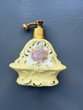 Vintage Dresden Porcelain Scent Bottle: Fragonard Scene, Gold Plated