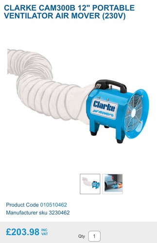 Clarke cam300b portable - cam300b, 12”