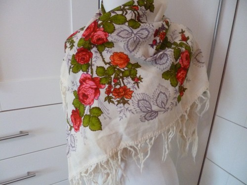 Russian scarf shawl cream - scarf, with