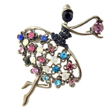 Ballerina Dancer Brooch Dark