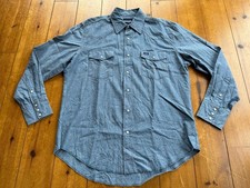 Wrangler Shirt - Mens Large - Denim Button Up - Western Cowboy Rodeo - USA 