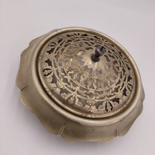 Vtg Silver Plate Dish Flower