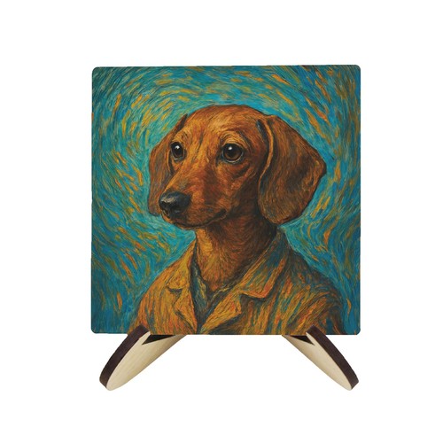 Van gogh dogs ceramic coaster - gogh,